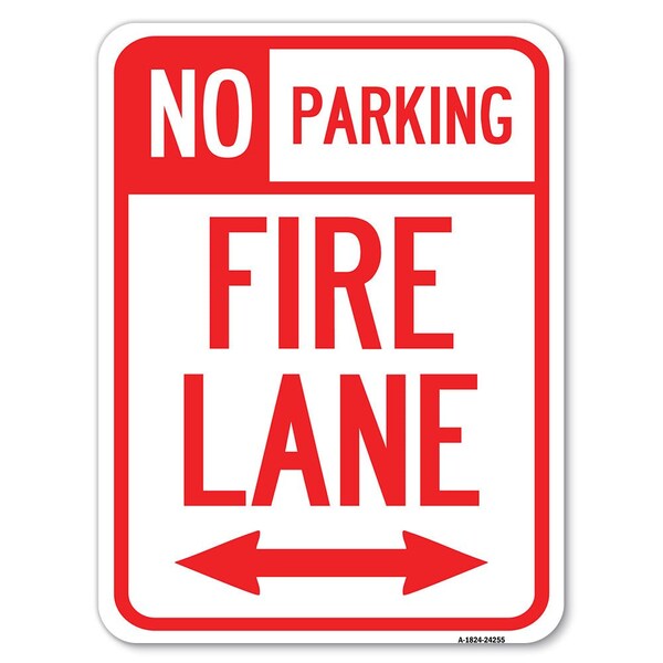 Colorado Fire Lane W/ Bidirectional Arrow Alum Rust Proof Parking Sign, 18" x 24", A-1824-24255